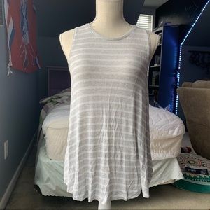 light grey and white striped tank